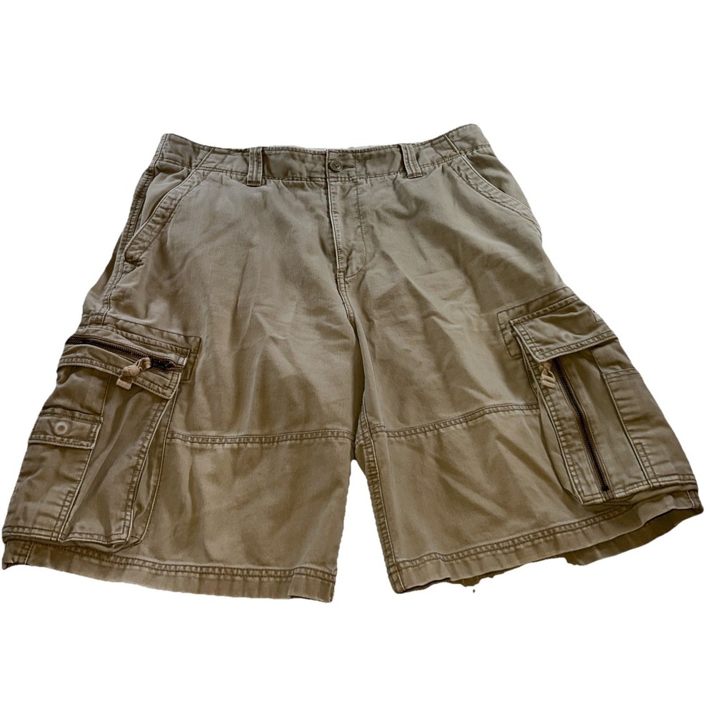 Aeropostale Mens 38 Utility Authentic Cargo Shorts Multi-Pocket Long Gorp Grunge